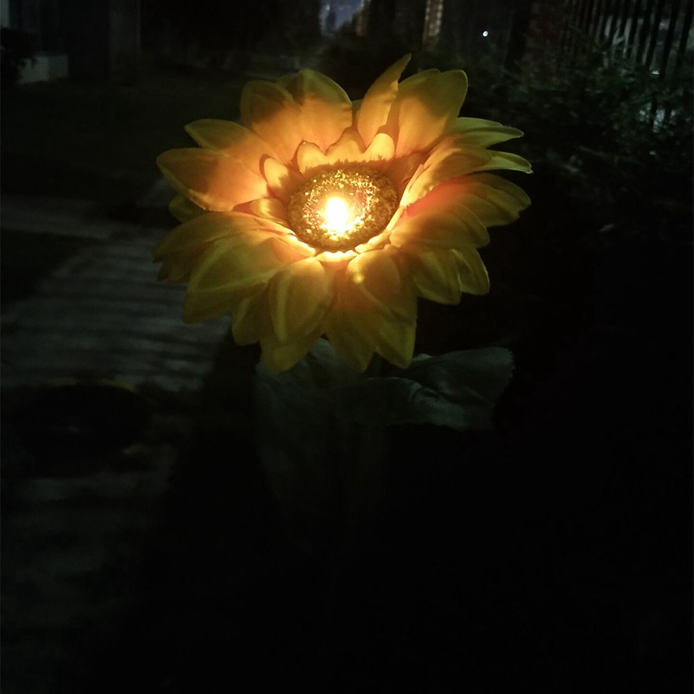 ソーラーLEDひまわり型ガーデンライト、暖色系の白色光、芝生 - Outdoor Lighting Pathway のレビューと価格