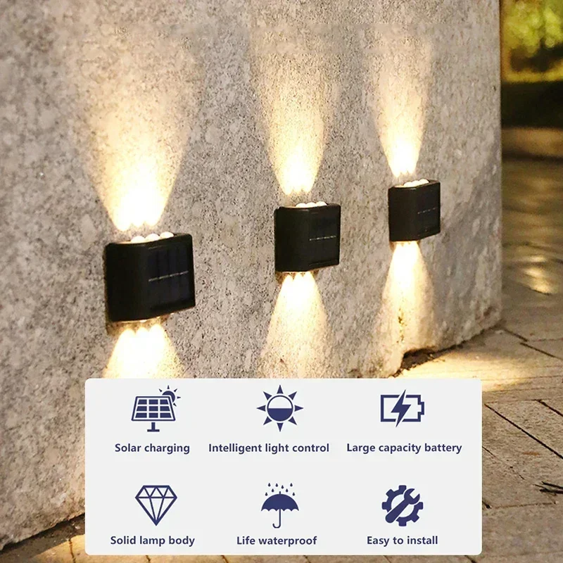 LEDソーラーライト 屋外防水 ソーラーウォールランプ 上下 - Outdoor Lighting Waterproof のレビューと価格
