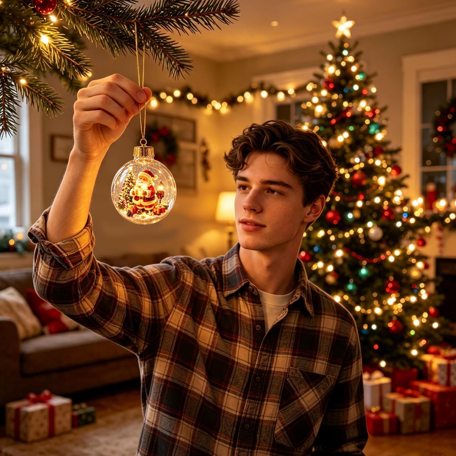 光るクリスマス・ジオラマオーナメント、透明アクリル製で光る装 - Outdoor Lighting Effects のレビューと価格