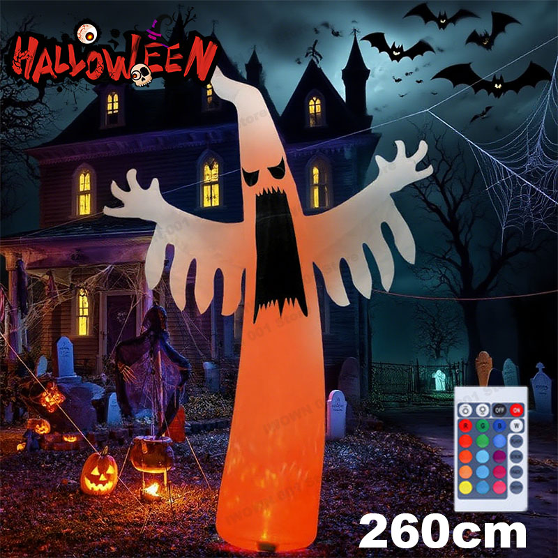 ハロウィンインフレータブル怖いゴースト LED ライト付き子 - Outdoor Lighting Effects のレビューと価格