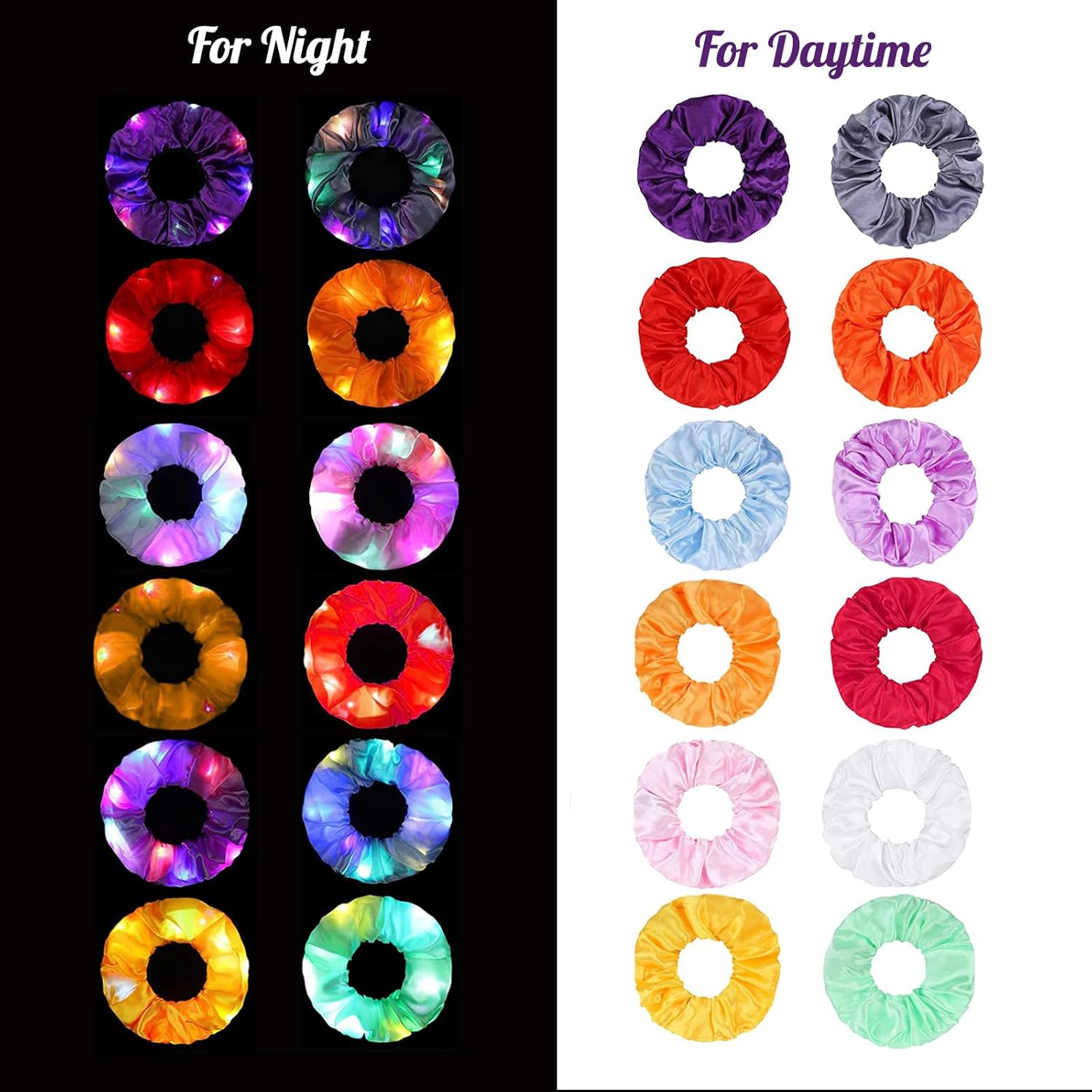 6個入り LEDシュシュ ヘアバンド 光るシュシュ 伸縮性の - Outdoor Lighting Effects のレビューと価格