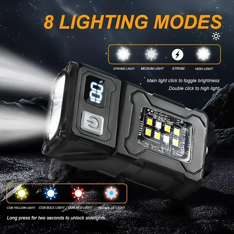 ミニ USB 充電 LED 懐中電灯テールマグネット COB - Outdoor Lighting Black のレビューと価格